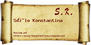 Süle Konstantina névjegykártya